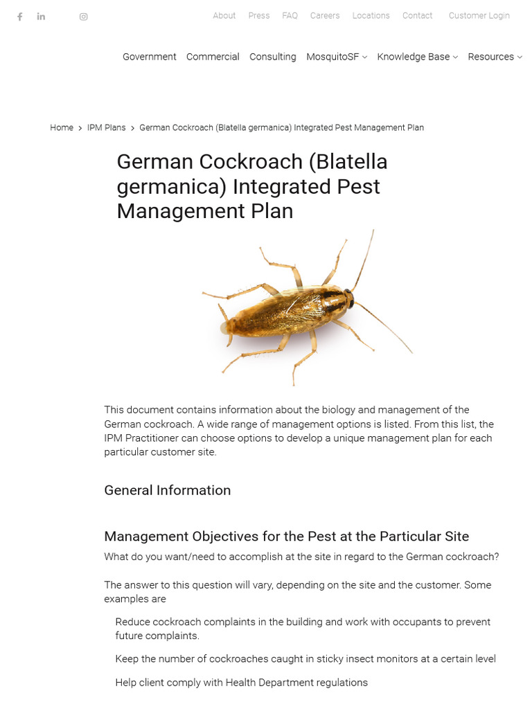 German Cockroach IPM Management Guide | PDF | Pest (Organism)