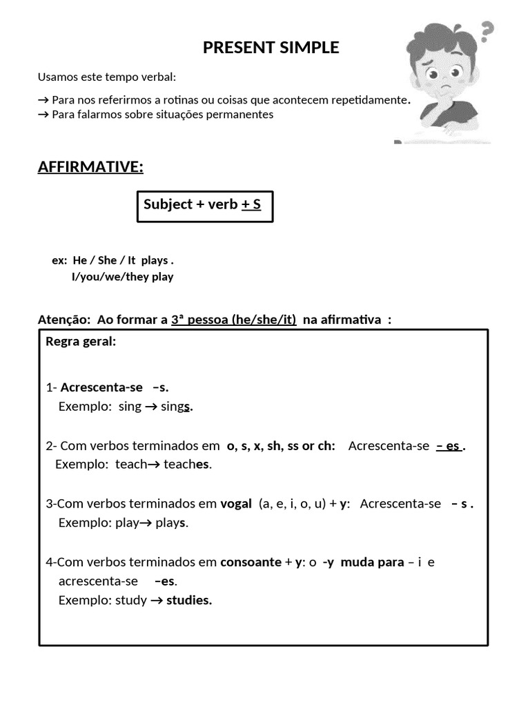 Uso do Presente Simples | PDF | Artes Linguísticas e Disciplina | Autoajuda