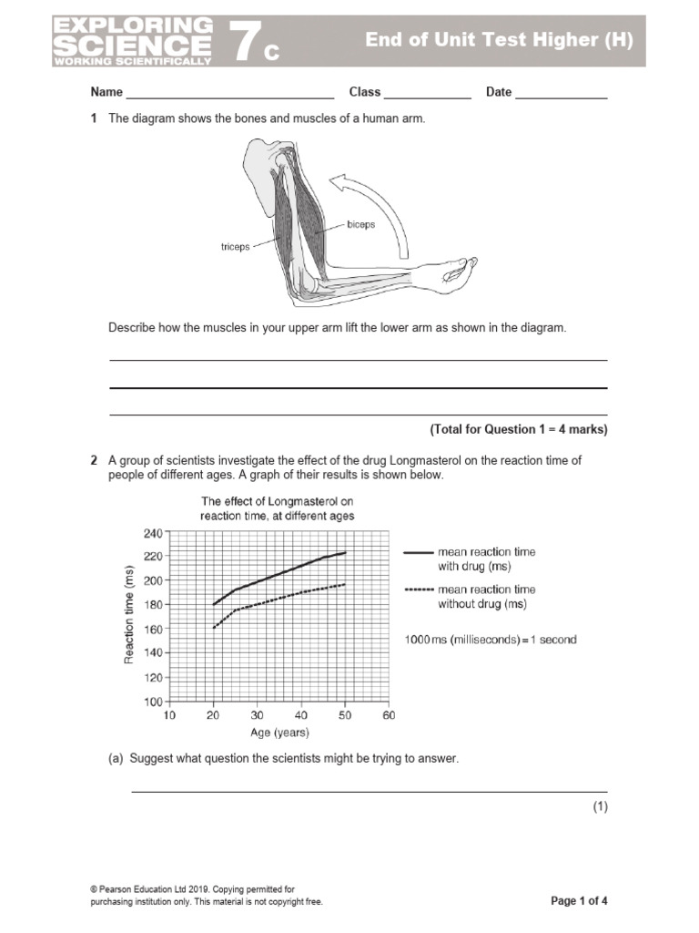 7C - End of Unit Test Higher (H) - Asp | PDF | Capillary | Blood