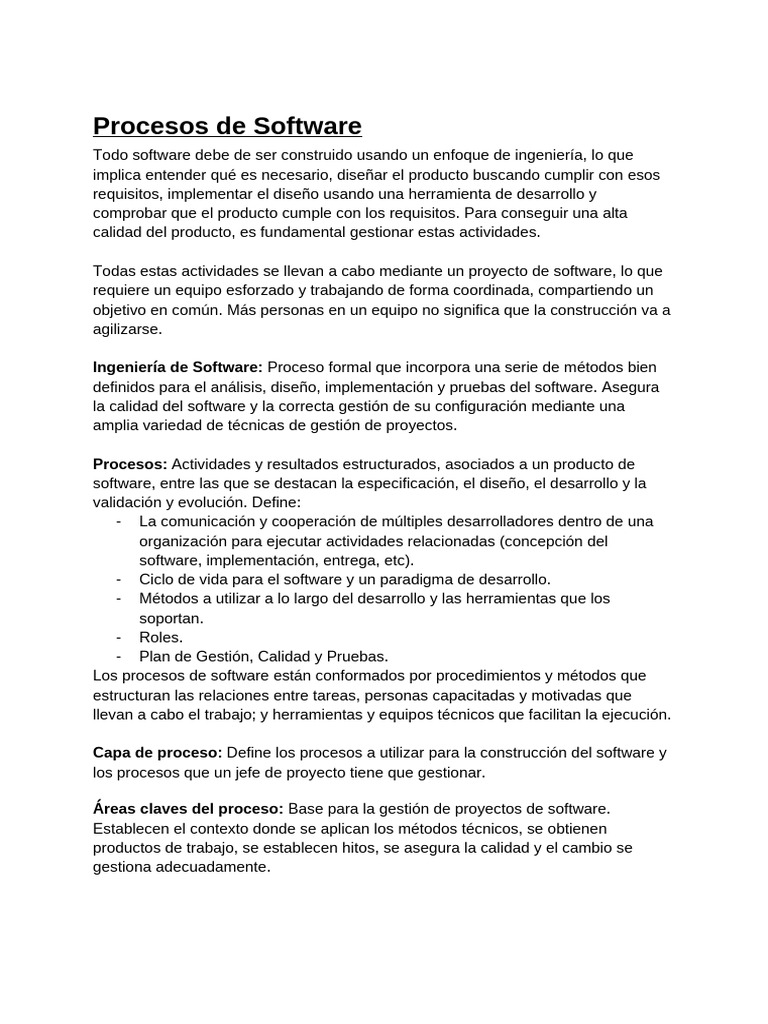 Ingeniería de Procesos de Software | PDF | Software | Diseño