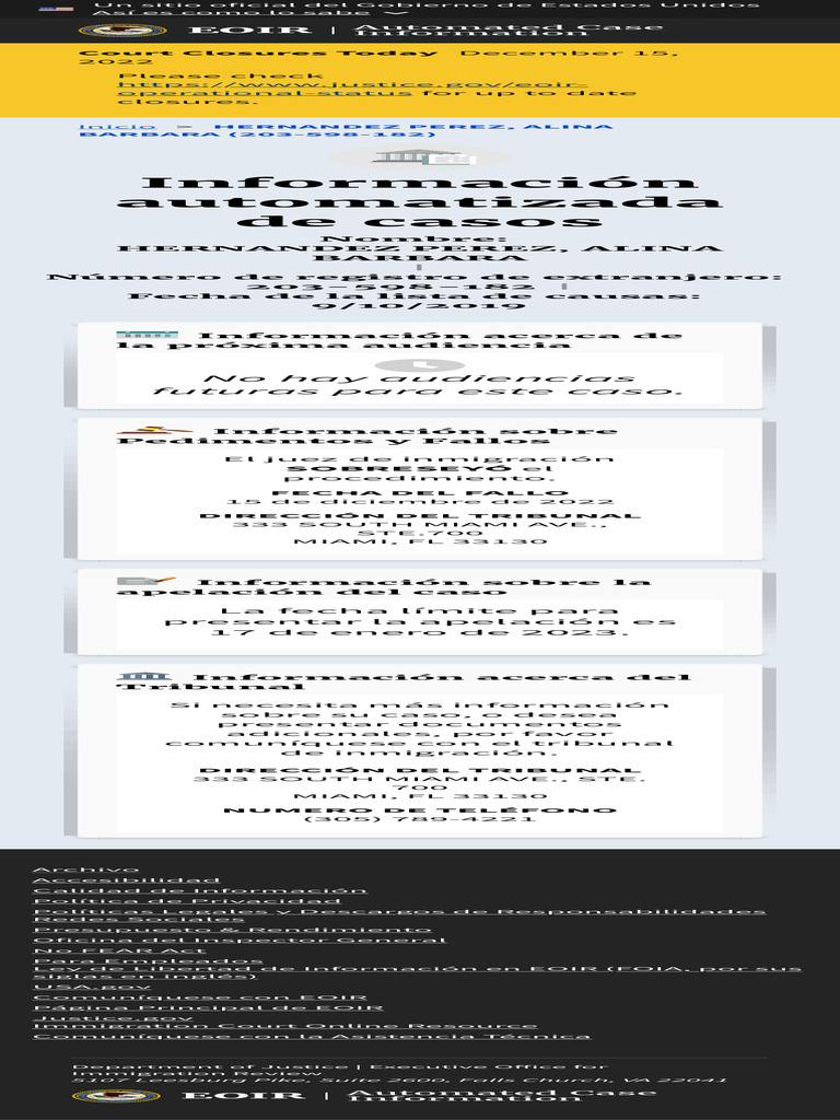 AUTOMATED CASE INFORMATION EOIR visual data 8