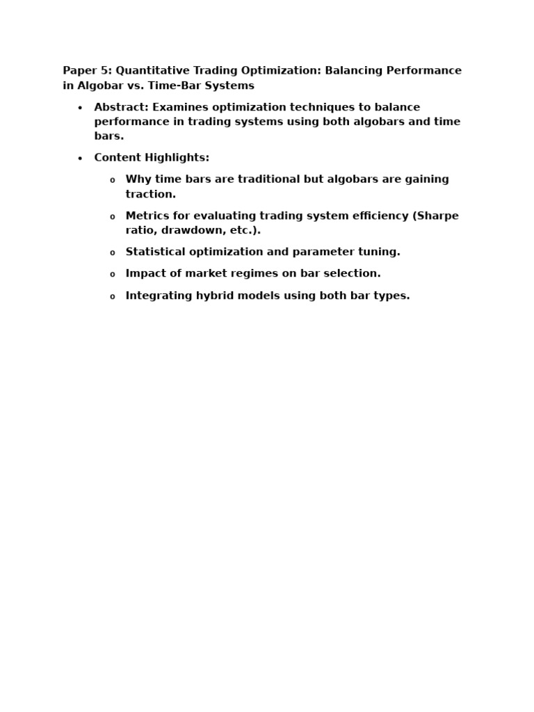 Quantitative Trading Optimization | PDF