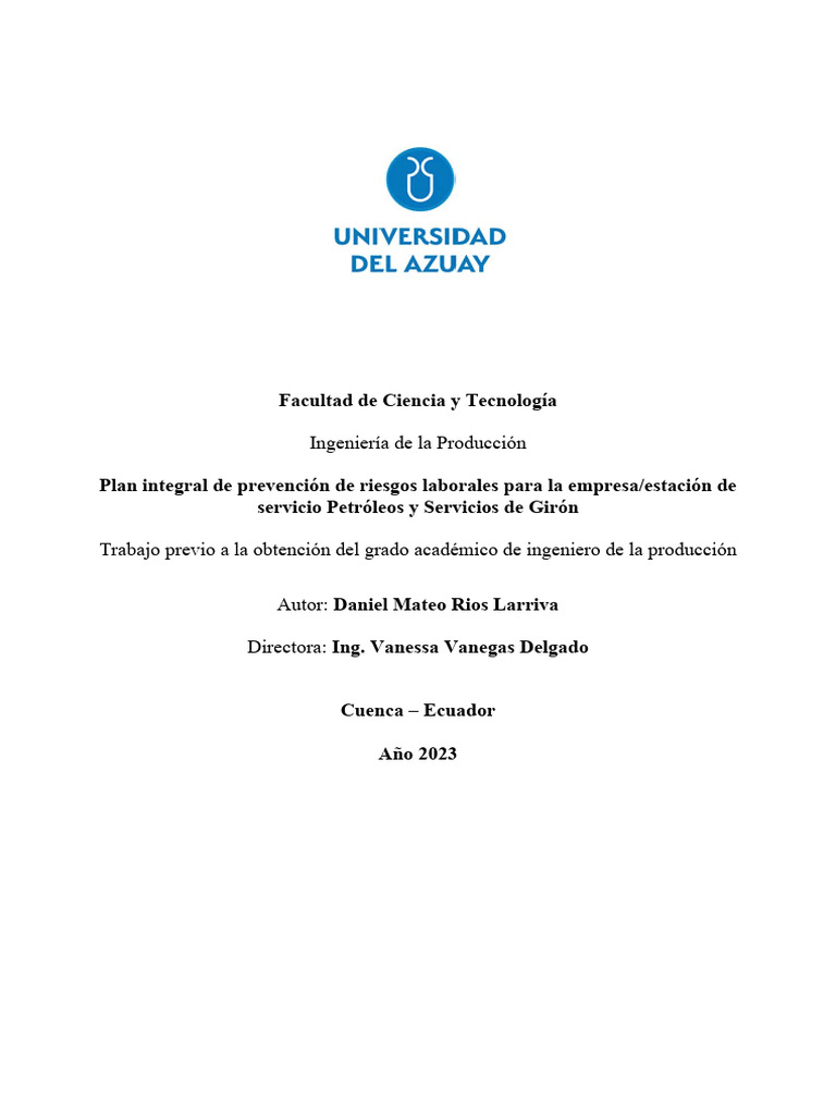 Modelo Plan Integral | PDF | Derecho laboral | Seguridad y salud ...