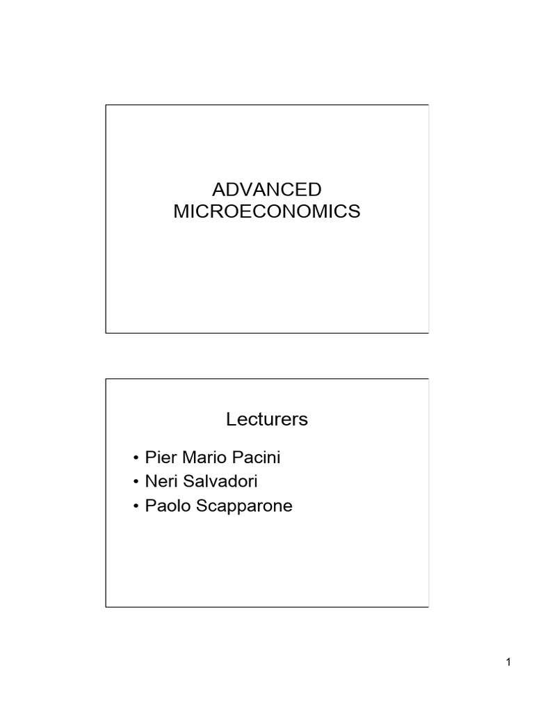 AdvancedMicroeconomics 2020 01 | PDF | Combinatorics | Graph Theory