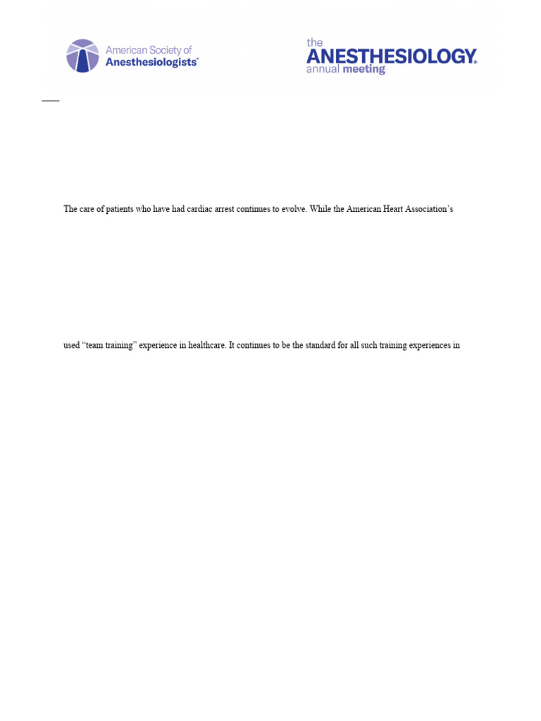 PeRLS: Update on Perioperative Resuscitation | PDF | Cardiopulmonary ...