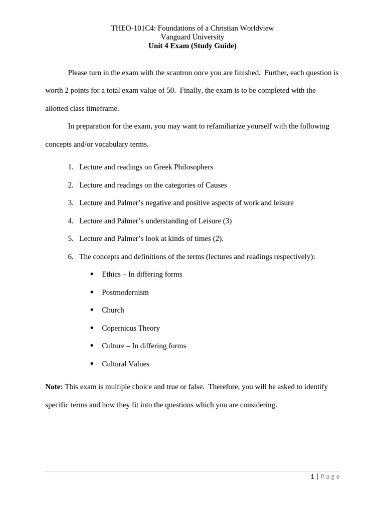 Unit+4+Exam+ +Study+Guide | PDF | Science & Mathematics