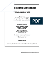 World Shine Ministries Progress Report January 2012