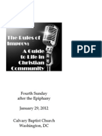 Bulletin For January 29, 2012