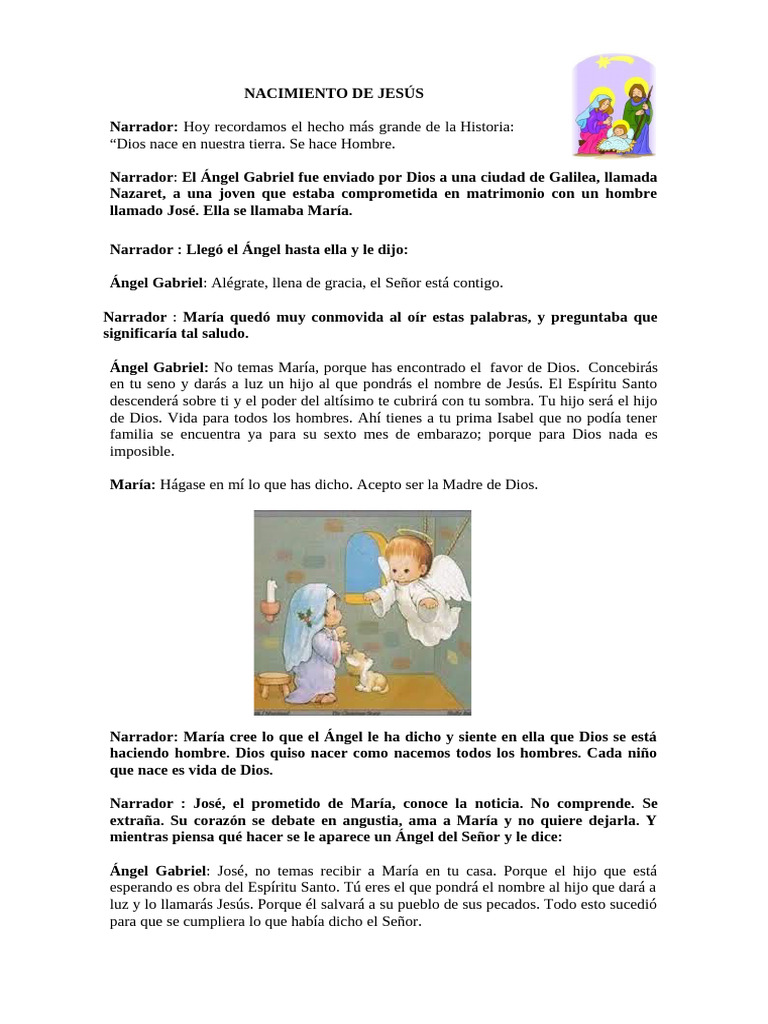 Nacimiento de Jesús: Historia y Milagro | PDF | María, madre de Jesús ...