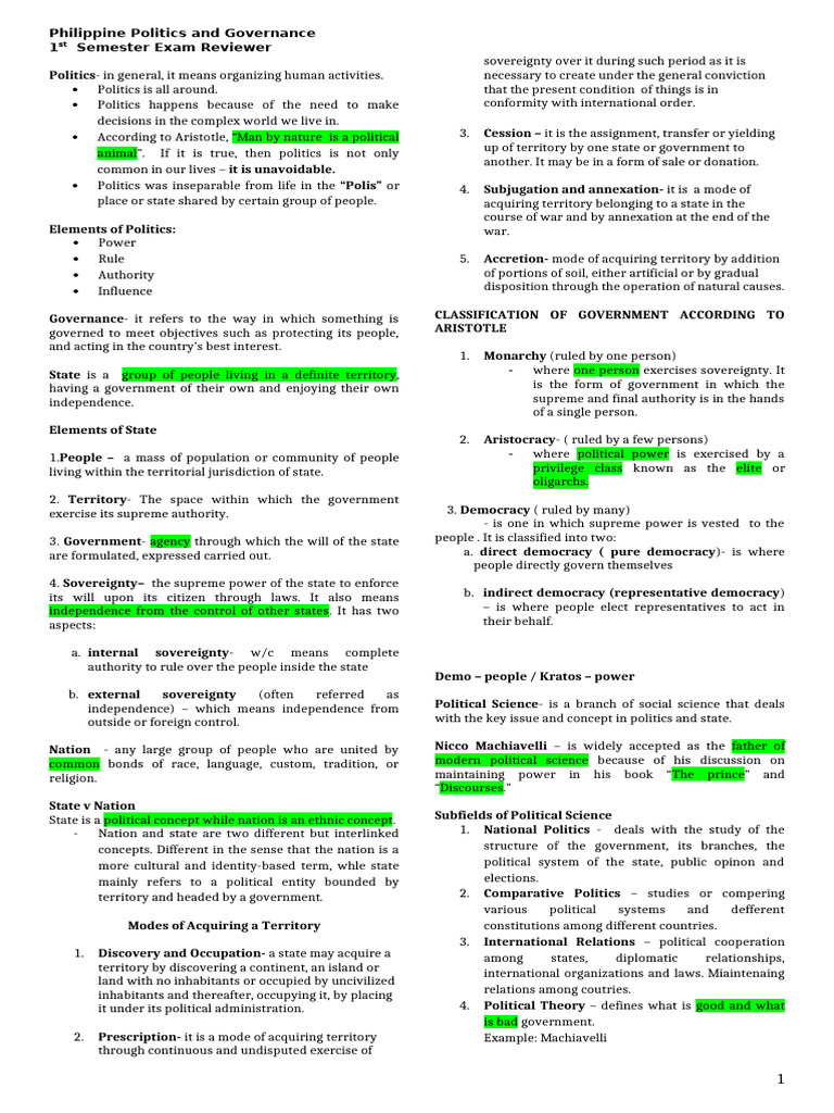 PPG-REVIEWER | PDF | Power (Social And Political) | Political Science