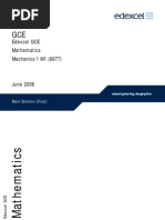 Edexcel GCE Mathematics Mechanics 1 M1 (6677) : Mark Scheme (Final)