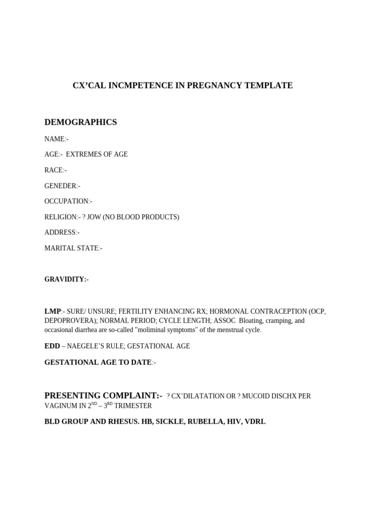 Cervical Incompetence in Pregnancy | PDF | Pregnancy | Childbirth