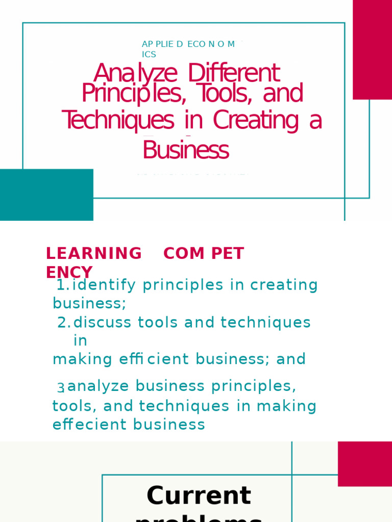 Business Creation Principles and Tools | PDF | Supply Chain | Goods