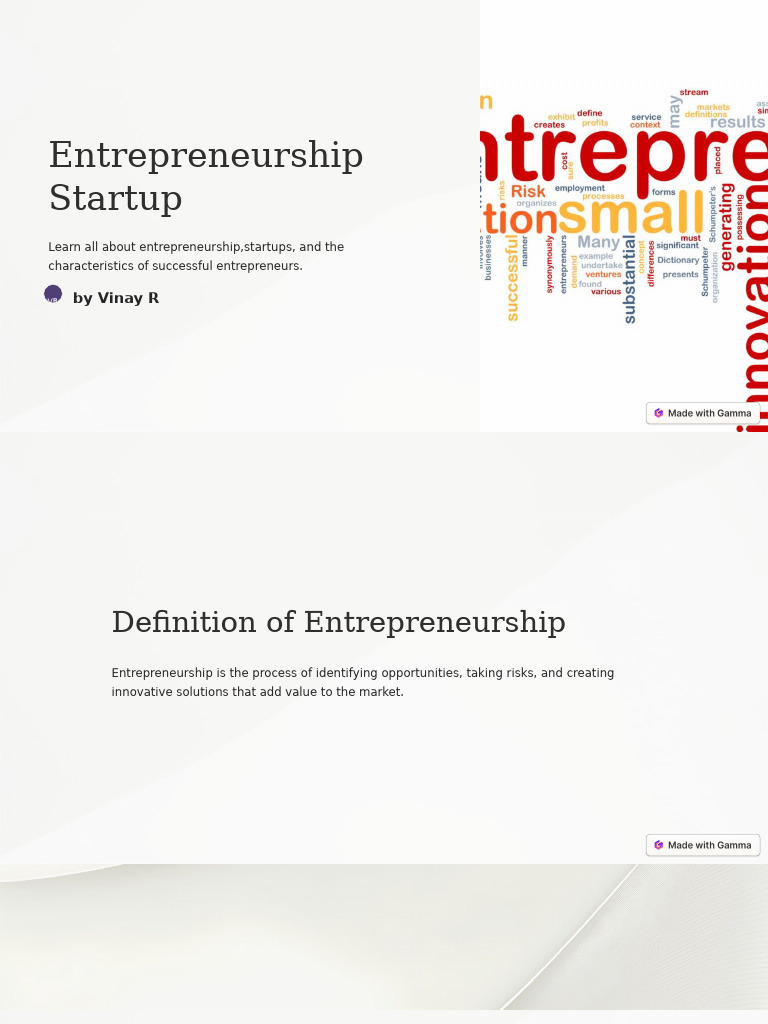 Entrepreneurship and Startup Success Guide | PDF | Entrepreneurship ...
