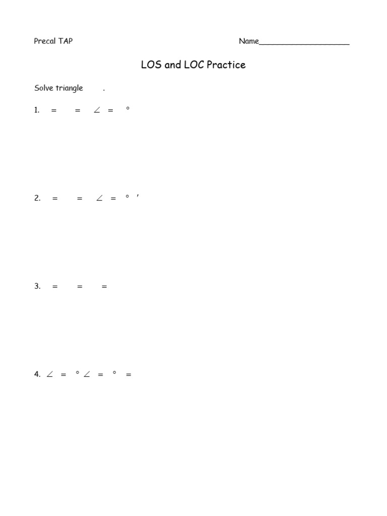 LOS and LOC Practice | PDF | Social Science