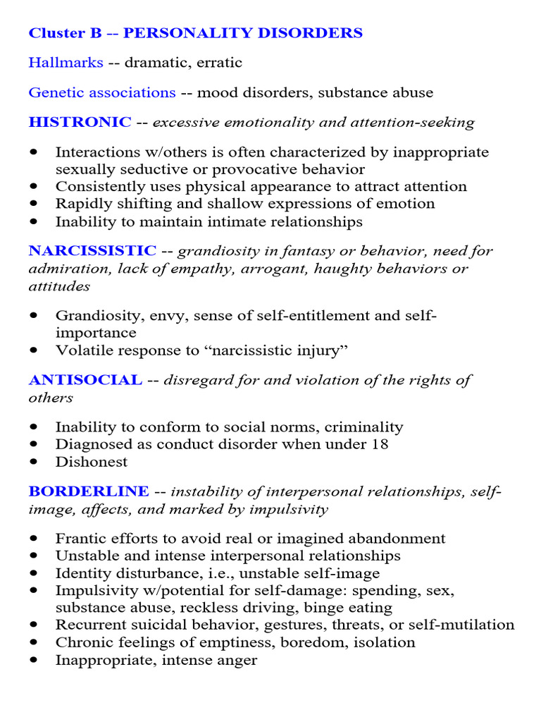 Personality Disorders Cards (Dragged) 2 | PDF | Self-Improvement