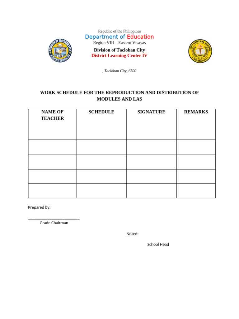 Work Schedule | PDF