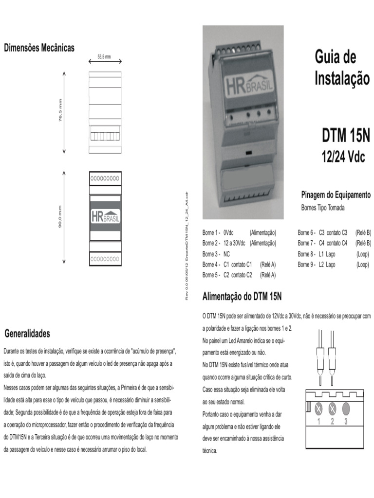 Instalação e Configuração DTM 15N | PDF | Relé | Capacitor