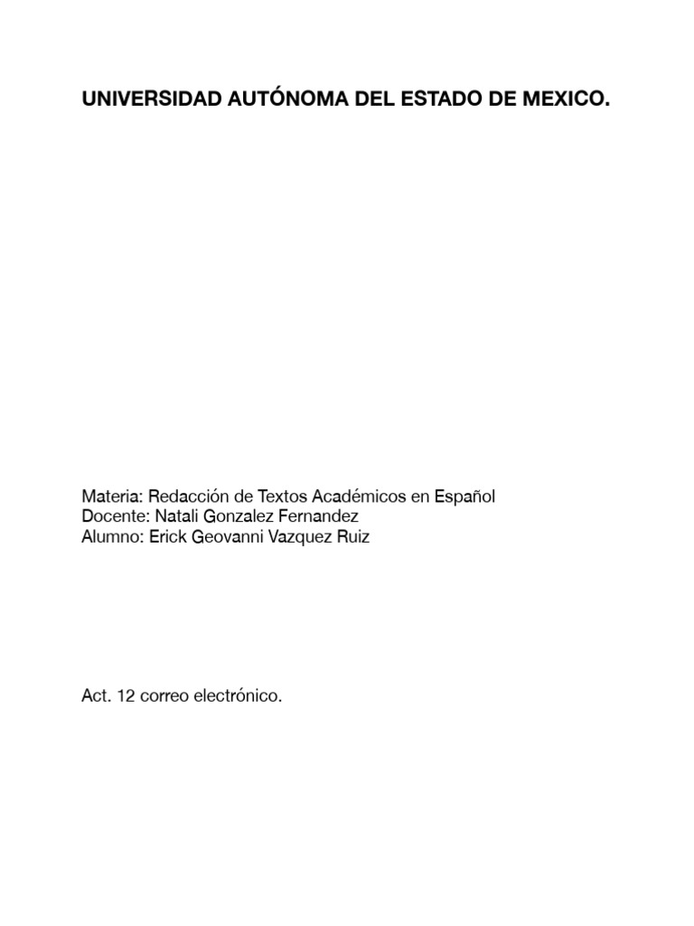 Erick G Vazquez 12 | PDF | Artes del lenguaje y disciplina | Estudios ...