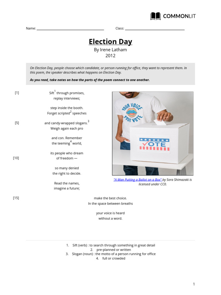 Importance of Voting on Election Day | PDF | Elections | Creative ...