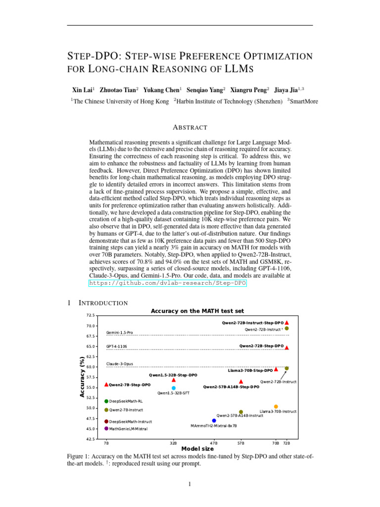 Step-Dpo Step-Wise Preference Optimization | PDF | Inequality ...