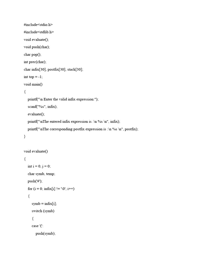 Infix to Postfix Expression Converter | PDF