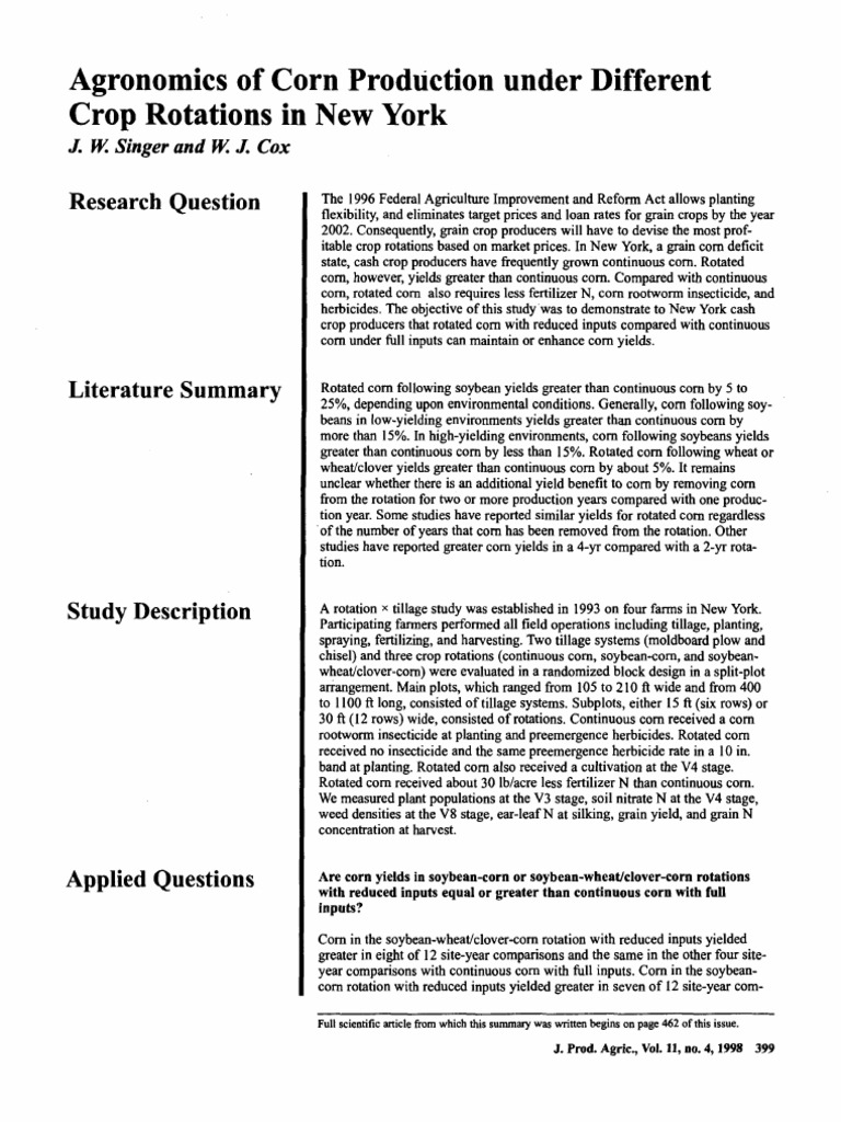 Singer1998 pdf crop rotation maize