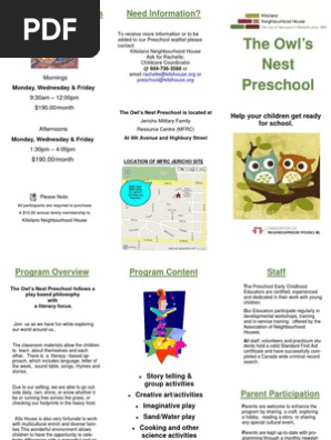 Preschool Brouchure 2012