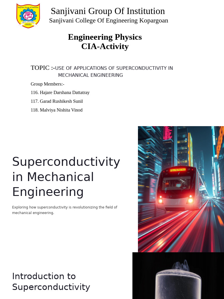 Superconductivity in Mechanical Engineering | PDF | Superconductivity ...