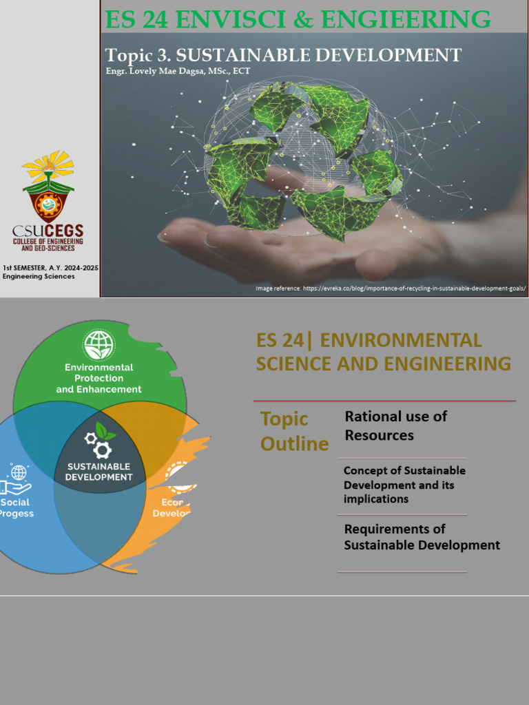 ES 24 Topic 03 Sustainable Development 1st Sem AY 2024-2025 | PDF ...