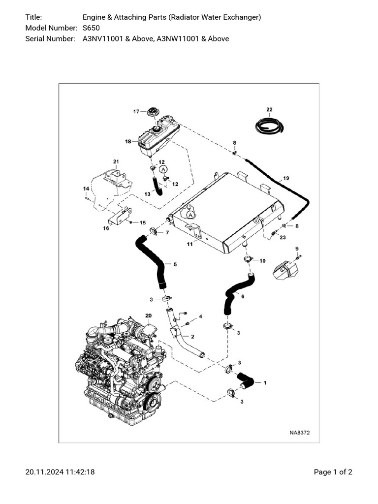 S650 Engine Radiator Parts List | PDF | Radiator | Manufactured Goods
