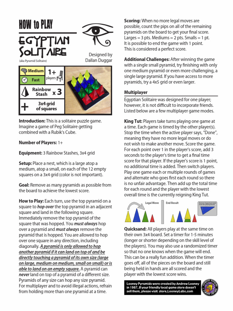 Egyptian Solitaire Game Rules & Tips | PDF