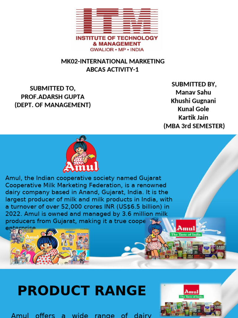 AMUL (1) | PDF | Brand | Investing
