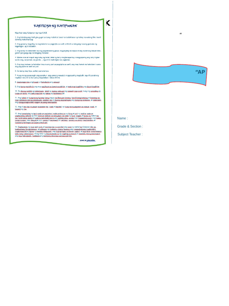 PAG-ASA Notebook for AP Students | PDF