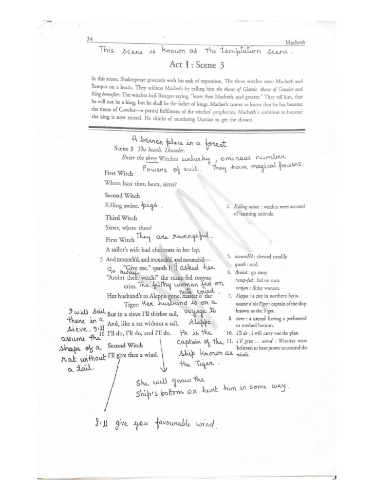Macbeth Act 1 Scene 3 | PDF