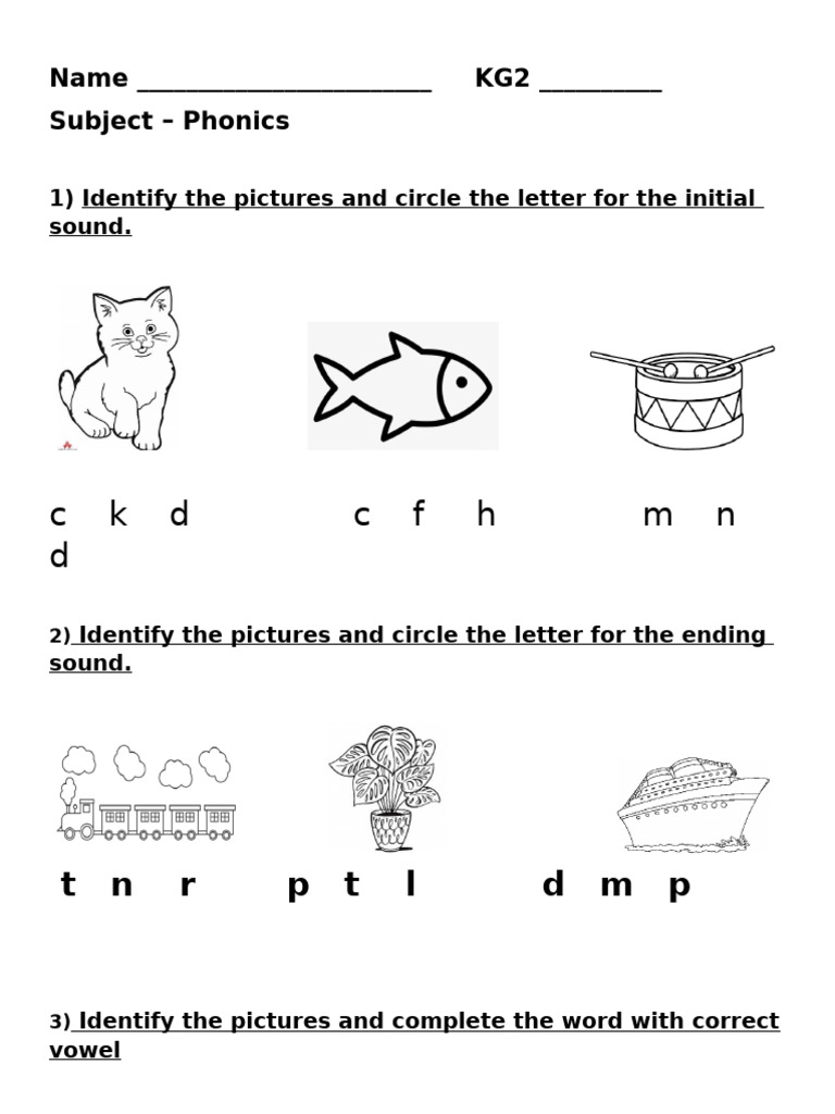 KG2 Phonics Worksheet: Letter Identification | PDF