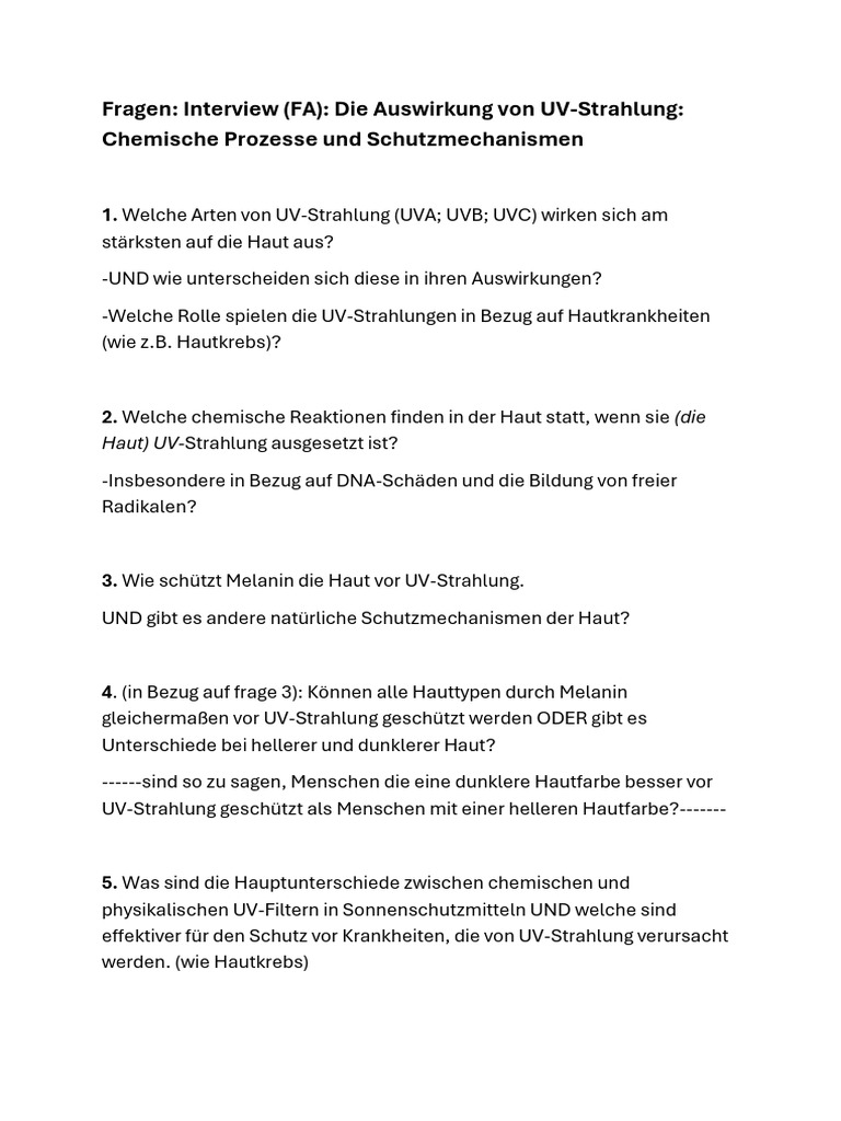 Fragen Interview FA | PDF