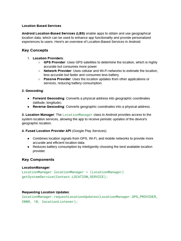 Assignment 6 Location Based Services | PDF | Location Based Service ...