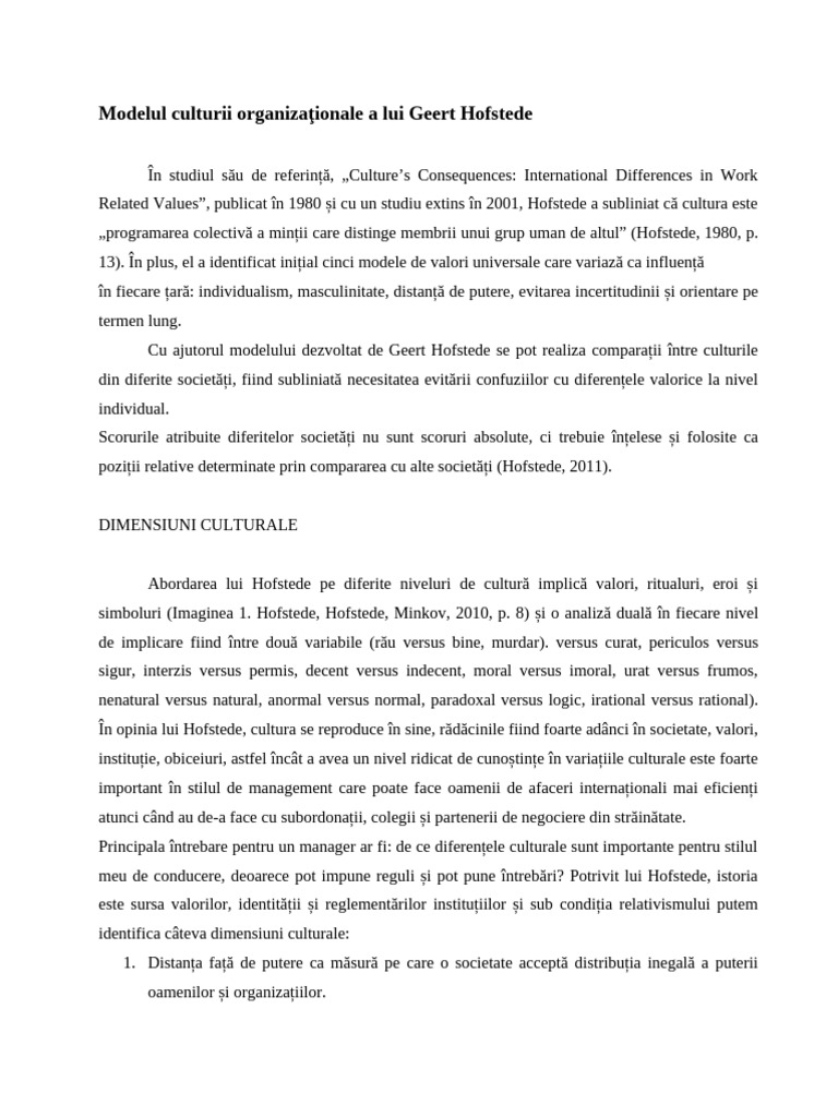 Geert Hofstede - Model | PDF