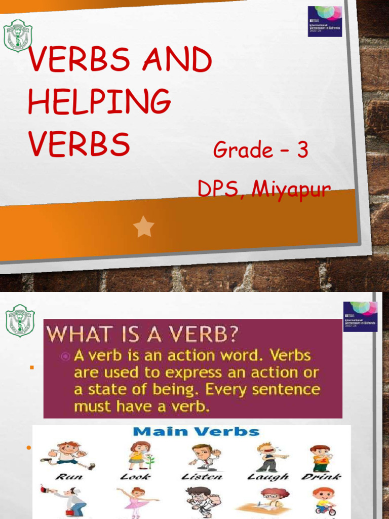 Action and Helping Verbs for Grade 3 | PDF