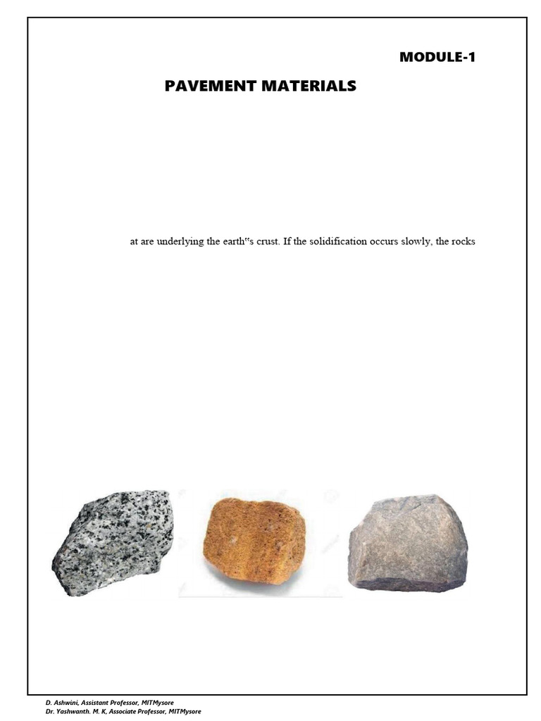 MODULE 1 21cv733 (Part 1n2) | PDF | Rock (Geology) | Concrete
