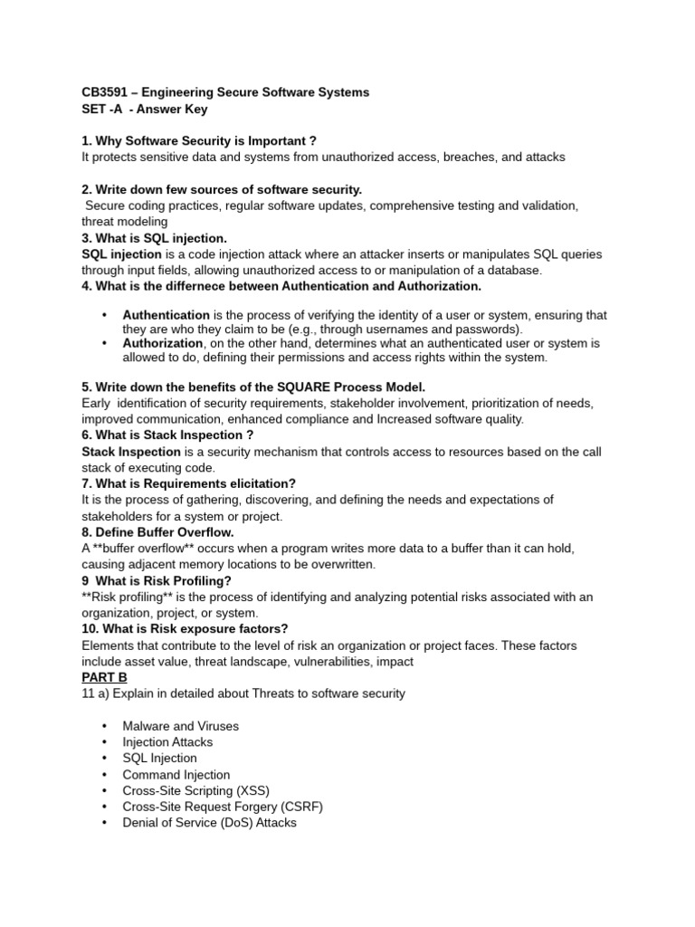 CB3591: Secure Software Systems Guide | PDF | Security | Computer Security