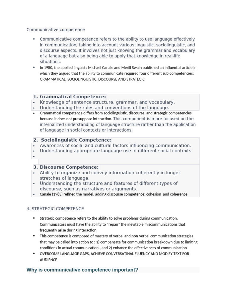 Understanding Communicative Competence | PDF | Communication | Linguistics