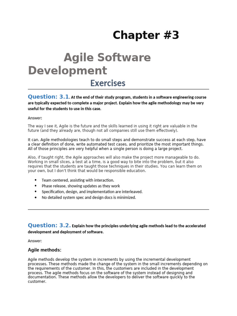 Chapter 3 Software Engineering | PDF | Agile Software Development ...