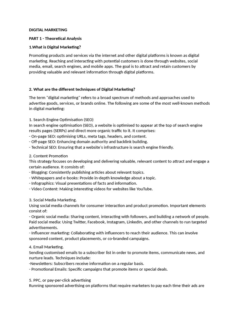 Digital Marketing Pdf Search Engine Optimization Digital Marketing