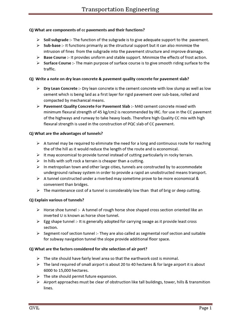 Transportation Engnineering | PDF | Road Surface | Runway