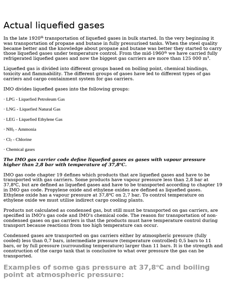 Actual liquefied gases | PDF | Natural Gas | Liquefied Petroleum Gas