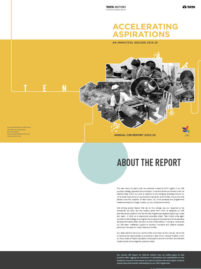 Tata Motors CSR Report 2022-23 | PDF | Corporate Social Responsibility