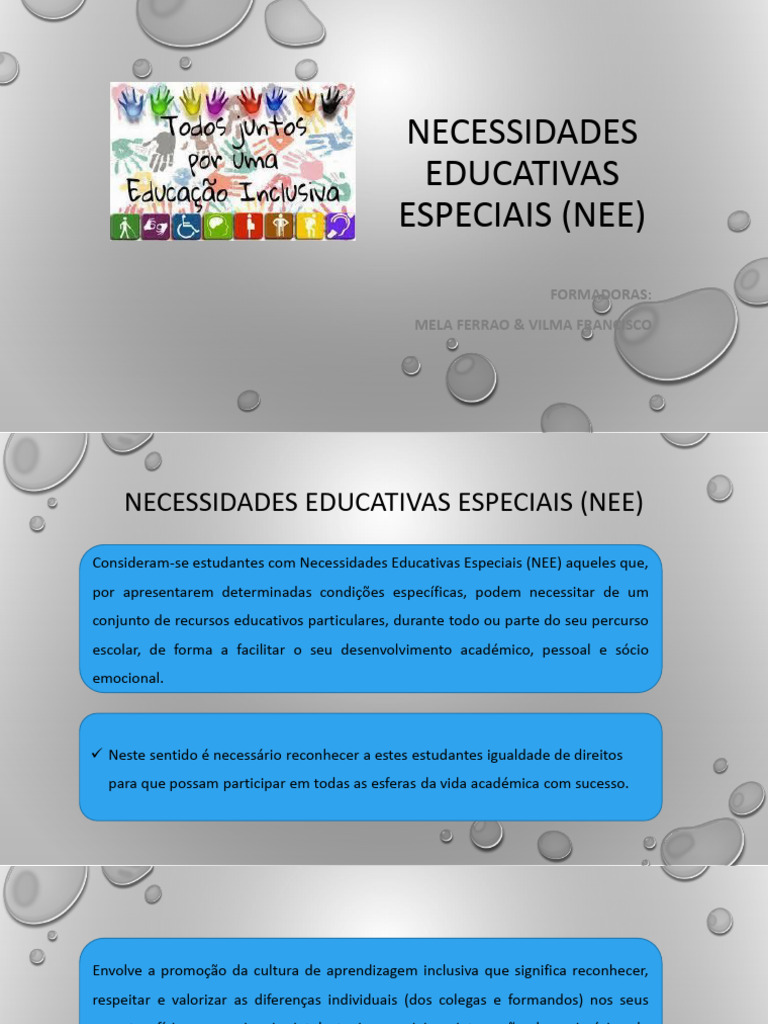 Tipos de Necessidades Educativas Especiais | PDF | Educação Especial ...