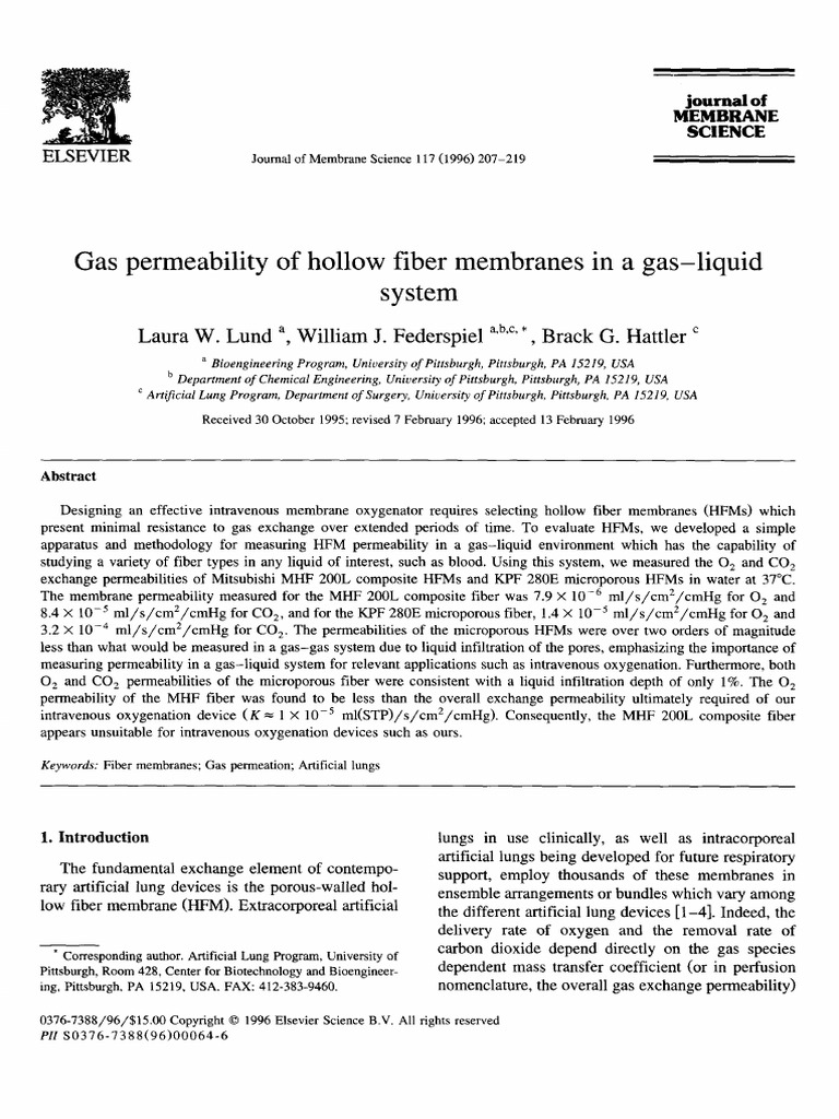 Lund 1996 | PDF | Cell Membrane | Gases